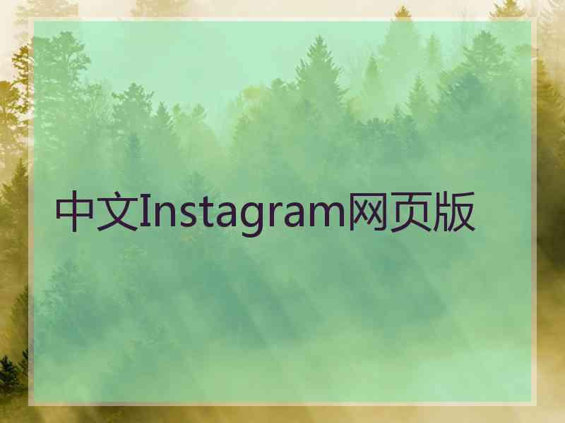 中文Instagram网页版