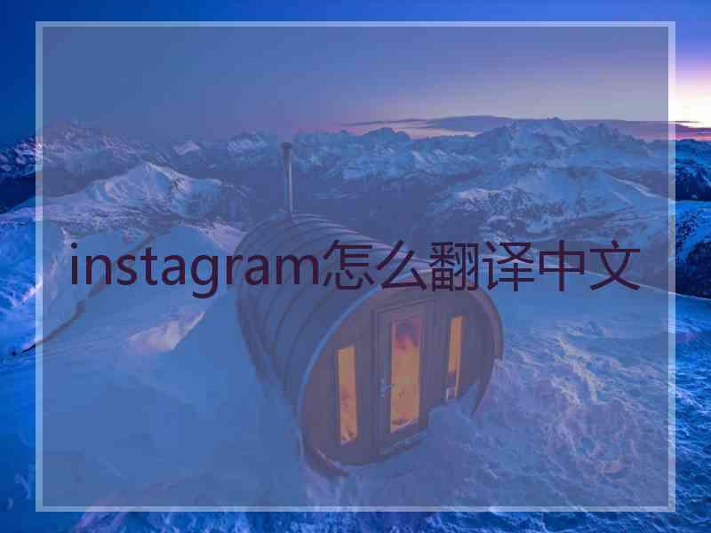 instagram怎么翻译中文